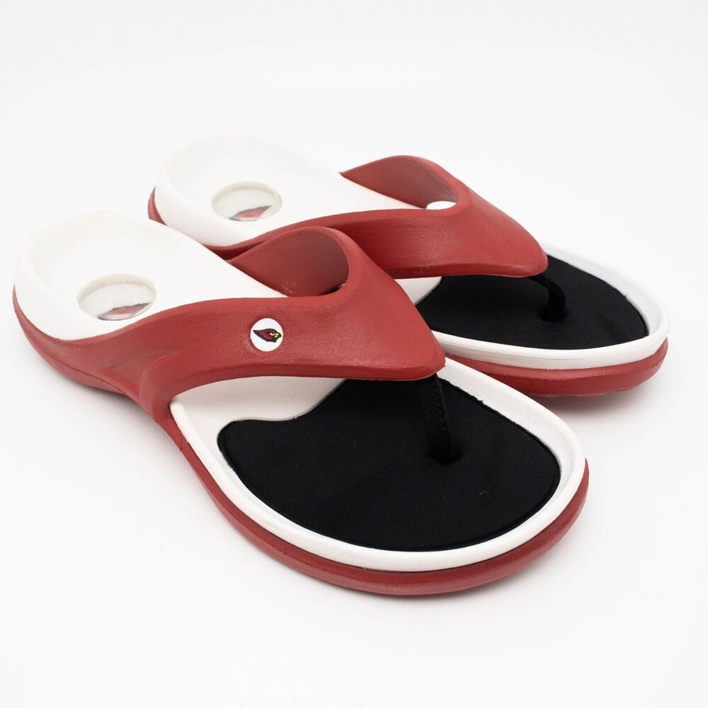 Hawaiian Jelly Arizona Cardinals‎ Red White Flip Flop Sandals Womens SIZE 7